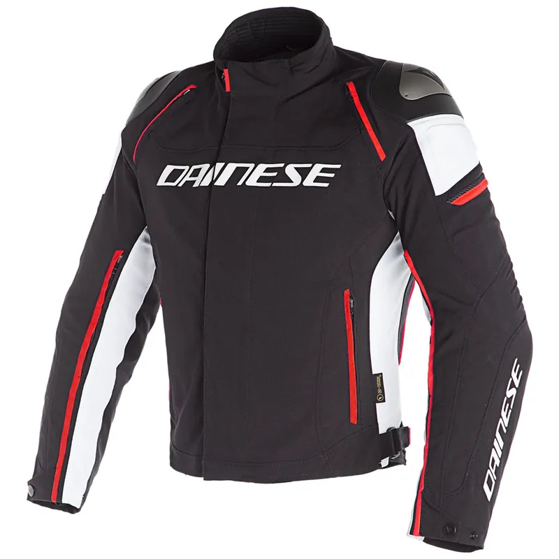 Must-Have Dainese Racing 3 D-Dry Giacca in Tessuto Bianco Rosso-46