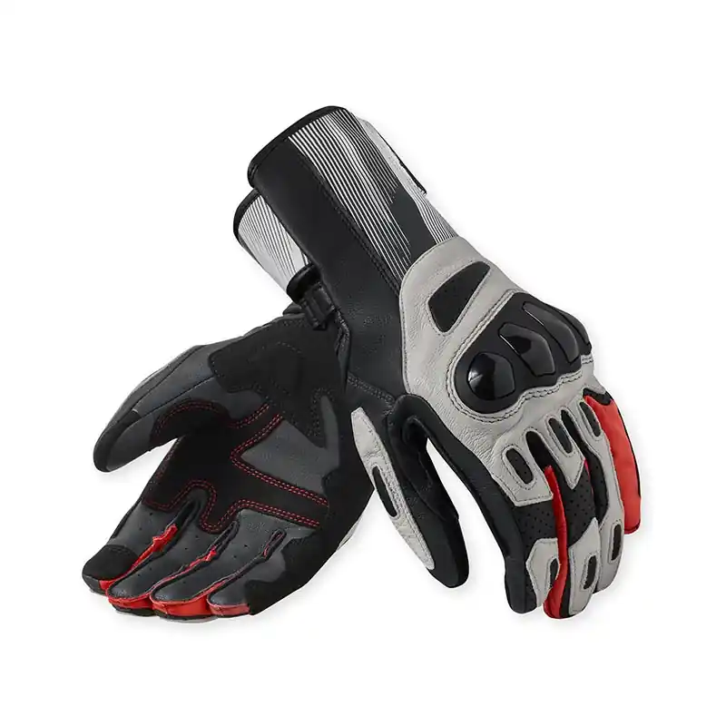 Guanti Rev'It Metis 2 grigio chiaro rosso- Offerta Limitata