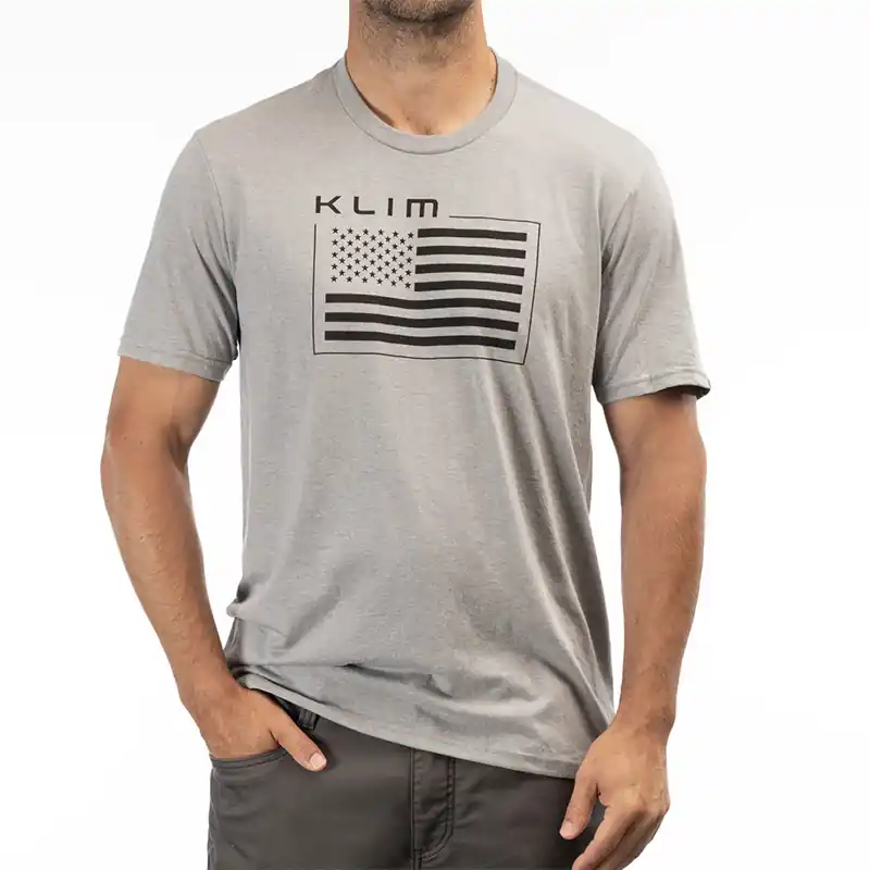 Maglia Klim Patriot Flag Tri-Blend grigio- Super Prezzo