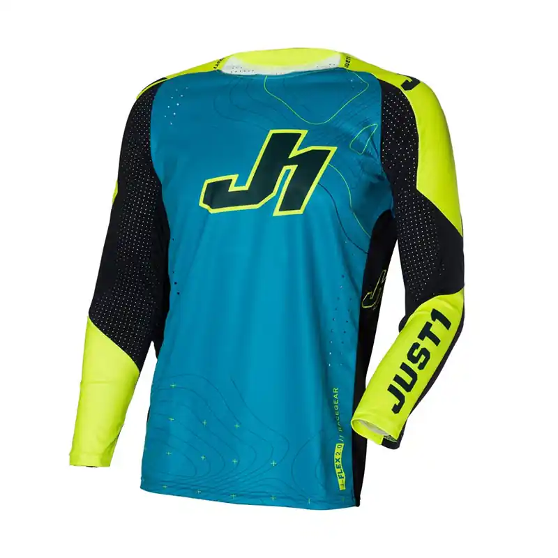 Professionale Maglia Just-1 J Flex 2.0 Frontier teal nero giallo-