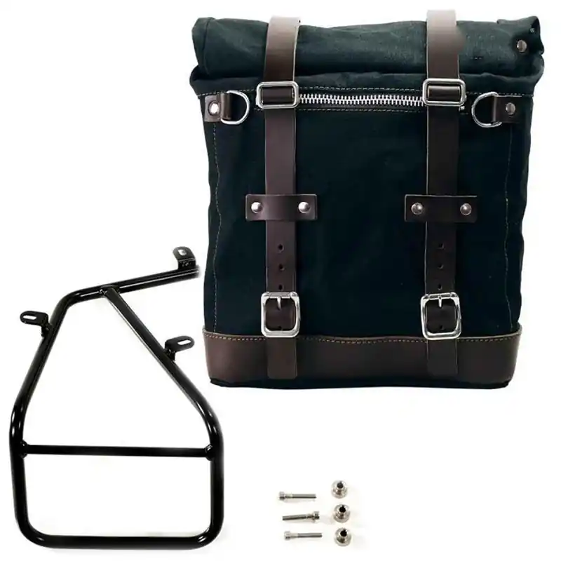 Borsa laterale Unit Garage Canvas NineT nero marrone- Offerta Del Giorno