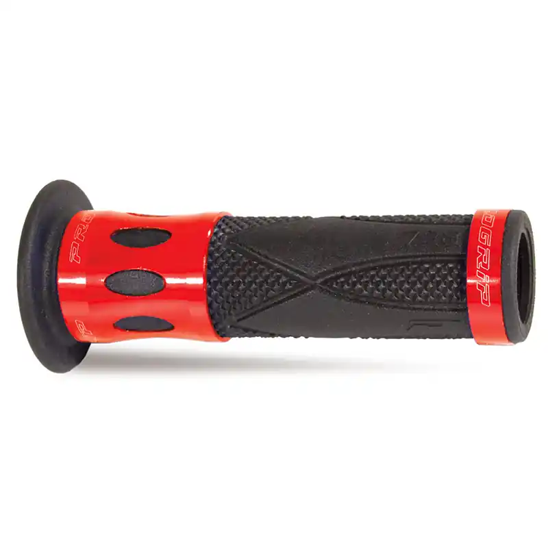 Manopole Progrip 728 Open End Aluminium Ring rosso- Ultima Occasione