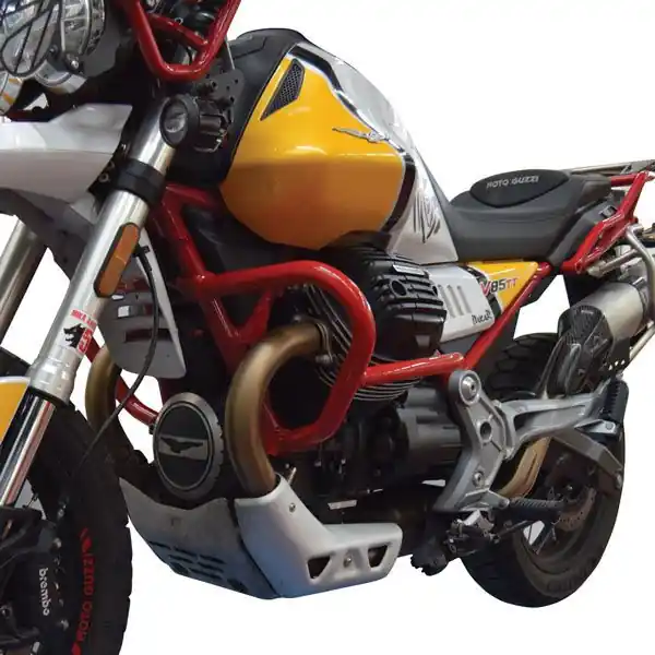 Protezioni Tubolari Isotta Moto Guzzi V85TT rosso- Direttamente Dal Produttore