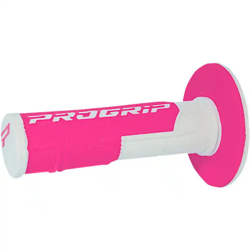 Professionale Manopole Progrip 801 DD Closed End bianco rosa fluo-
