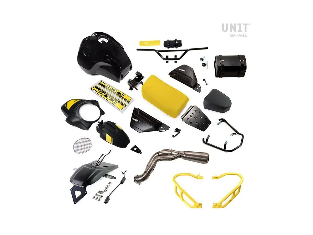 Economico KIT PARIS DAKAR GIALLO 40TH CON ACCESSORI UNIT GARAGE BMW R NINE T / SCRAMBLER-
