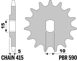 Pignone in Acciaio 590 Z12 denti - 590Z12 Economico