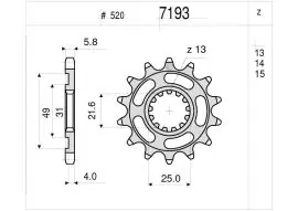 Pignone OgniBene Passo 520 Z 13 Denti - 36.7193.013 Spedizione Espresso