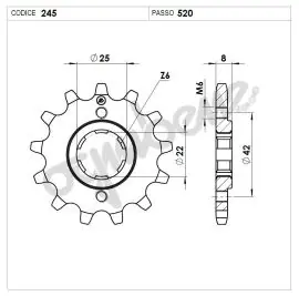 Pignone OgniBene Passo 520 Z 14 Denti - 36.0245.014 Occasione