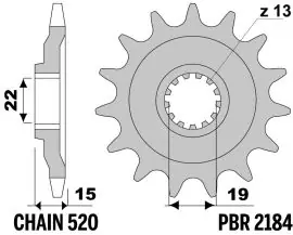 Occasione Imperdibile Pignone in Acciaio 2198 Z16 denti - 2198Z16
