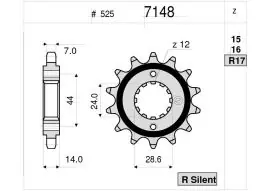 Pignone OgniBene Passo 525 Z 17 Denti - 36.7148.017 Prezzo Scontato