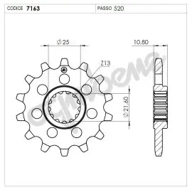 Pignone OgniBene Passo 520 Z 14 Denti - 36.7163.014 Prezzo Basso