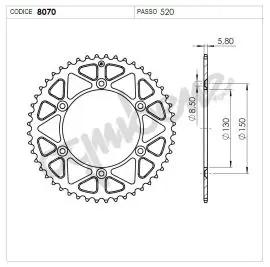 Affare Corona Trasmissione in Acciaio OgniBene Passo 520 Z 44 Denti - 36.8070.044
