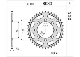 Prezzo Basso Corona Trasmissione in Acciaio OgniBene Passo 428 Z 47 Denti - 368030047
