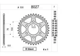 Compra Online Corona Trasmissione in Acciaio OgniBene Passo 530 Z 45 Denti - 36.8027.045