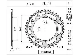 Corona Trasmissione in Acciaio OgniBene Passo 530 Z 42 Denti - 367066042 Non Perdere