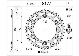 Subito Disponibile Corona Trasmissione in Acciaio OgniBene Passo 428 Z 59 Denti - 36.8177.059