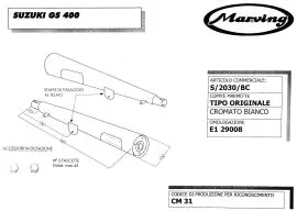 Promozione Coppia marmitte Marving per Suzuki GS400 tipo originale, cromato - S/2030/BC