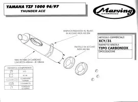 Sconto Marmitta terminale Marving per Yamaha YZF1000 Thunder Ace (1996-1997) carbonio racing - XCY/31