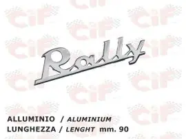 TARGHETT"RALLY" IN ALLUMINIO (LUNGHEZZA mm.90) PER SCUDO ANTERIORE VESPA - CIF - 5742 Promozione Esclusiva
