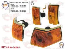 Prezzo Conveniente FRECCE COMPLETE SIEM OMOLOGATE - ANTERIORI + POSTERIORI - TIPO LUSSO CON CORNICE CROMATA VESPA PX - CIF 1751