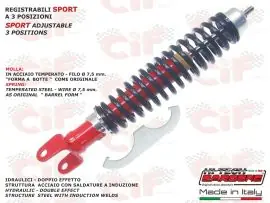AMMORTIZZATORE POSTERIORE REGISTRABILE VERSIONE "SPORT" VESPA PX 125-150 - CIF - 6314-RE Più Venduto