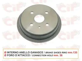 TAMBURO FRENO POSTERIORE IN GHISA VESPA - CIF - 5421.06 Popolare