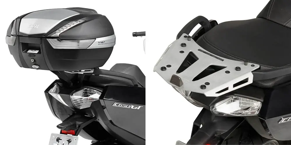 GIVI Attacco posteriore in alluminio anodizzato specifico per bauletto MONOKEY® SRA5106 per BMW C650GT IN ALLUMINIO Nuovo Arrivo