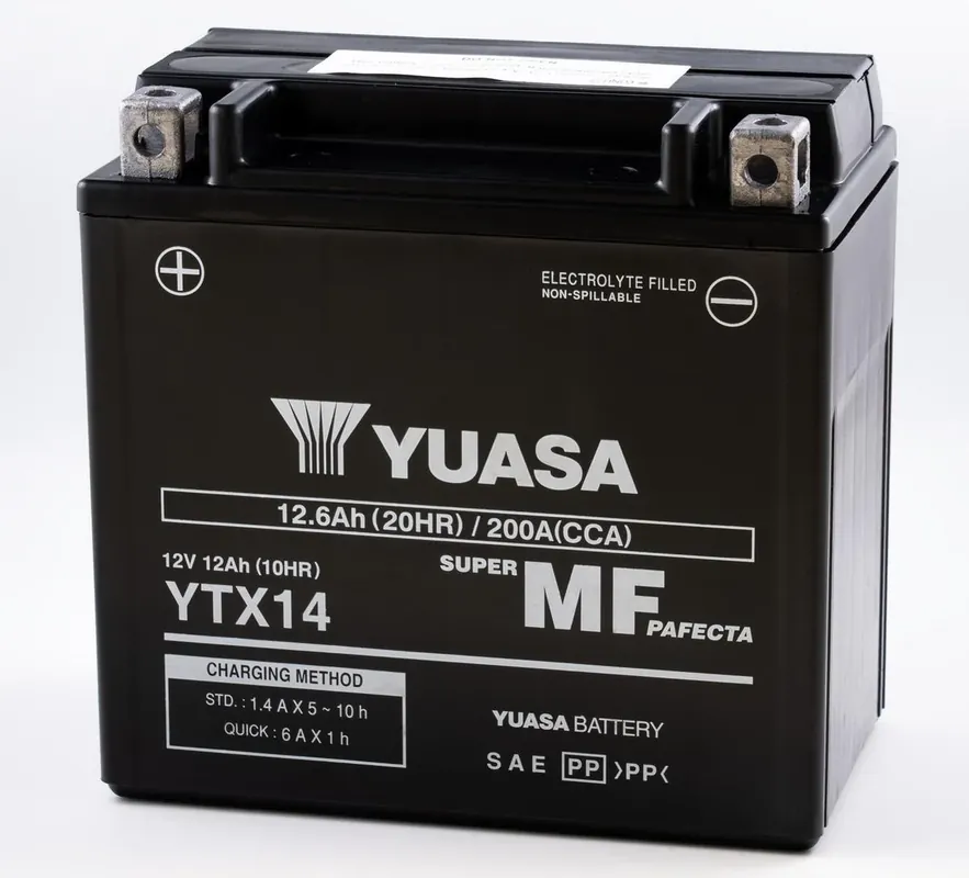 Scelto Dai Clienti YUASA Batteria YTX14-BS, 12A CCA 200A, misure 150x87x145mm per BMW