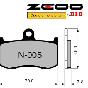 Nuova Collezione Pastiglie Freno ZCOO 45N00501 mescola EX-C (più pronta) per KAWASAKI 1 coppia per 1 disco
