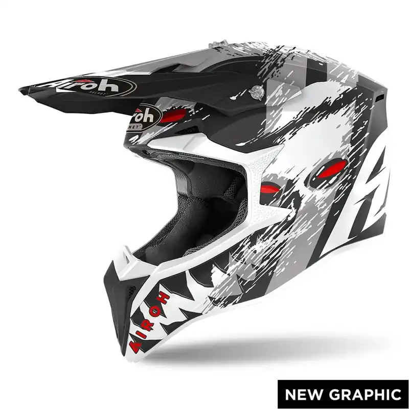 Miglior Prezzo AIROH WRAAP Casco Cross Moto enduro Economico grafica DEMON opaco