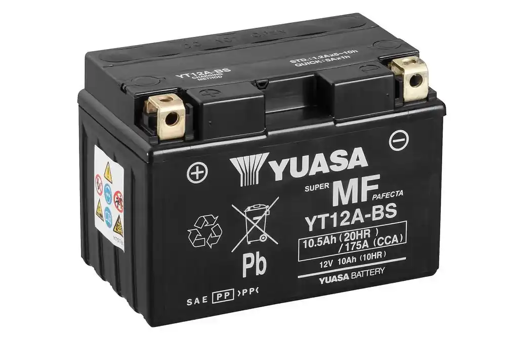 YUASA Batteria YT12A-BS, 10.5 A CCA 1750A, misure 150x87x105mm per APRILIA Pagamento Sicuro