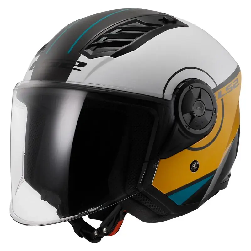 Casco LS2 OF616 AIRFLOW II casco jet con visiera colorazione COVER White Brown Miglior Prezzo