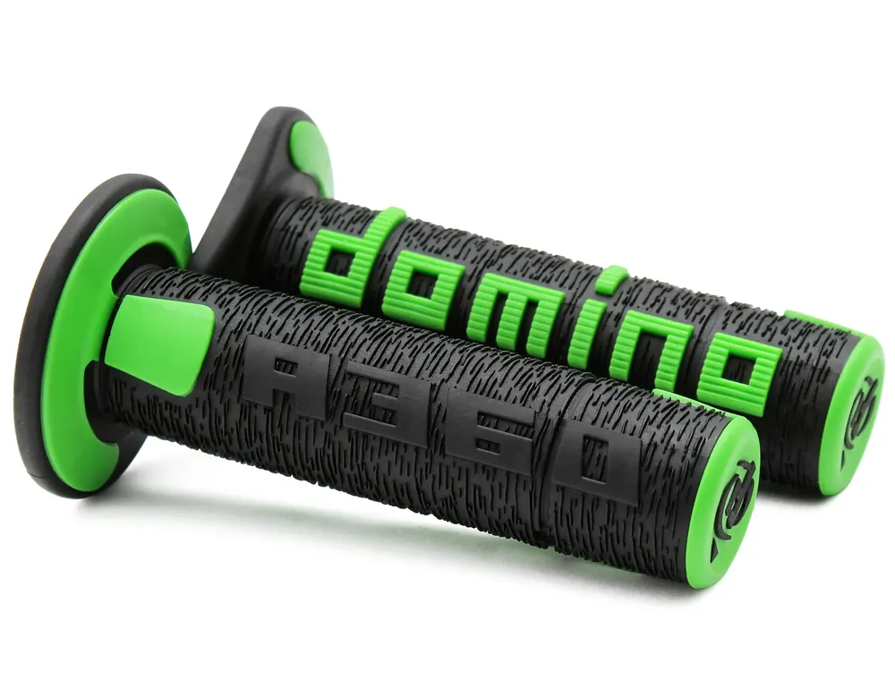 DOMINO Coppia manopole Off Road A360 120mm/123mm Nero-Verde, terminale chiuso Prezzo Conveniente