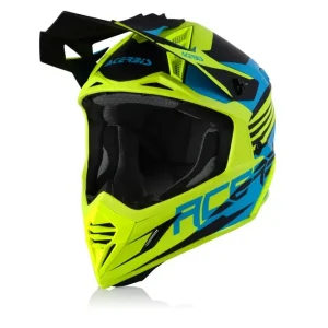 CASCO Cross / Enduro / Super Motard Acerbis X-TRACK VTR Azzurro/Giallo Fluo Solo Oggi