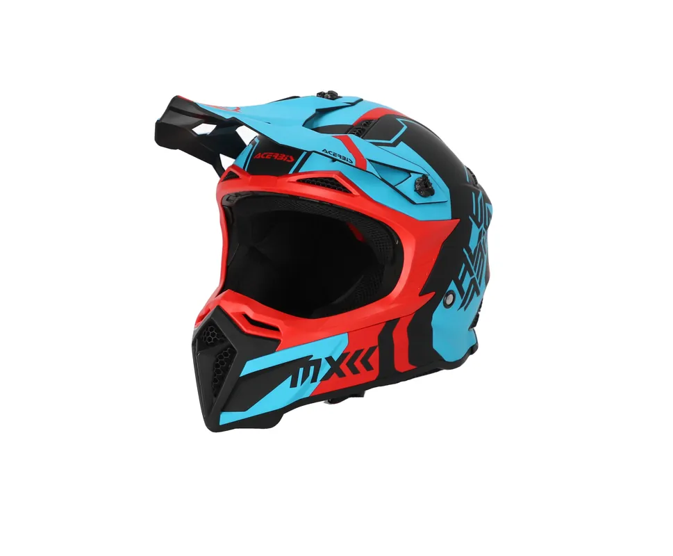 CASCO Cross / Enduro / Super Motard Acerbis PROFILE 5 Rosso/Blu/Nero Nuova Collezione