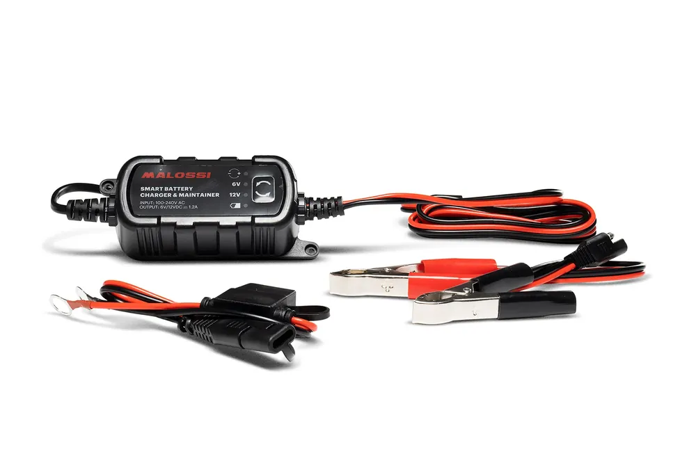 Ultimissimo Modello MALOSSI Carica Batterie e Mantenitore 6V-12V auto, moto, scooter per batterie PIOMBO e Litio