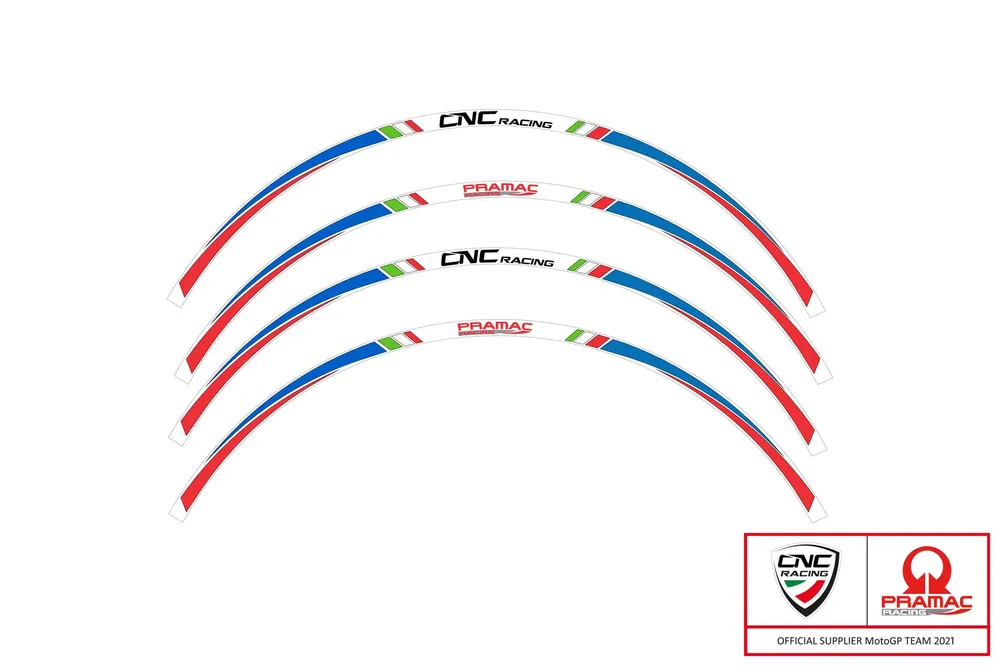 Soddisfatti O Rimborsati CNC RACING Kit adesivi ruota da 17 pollici - Pramac racing Limited. Ed.