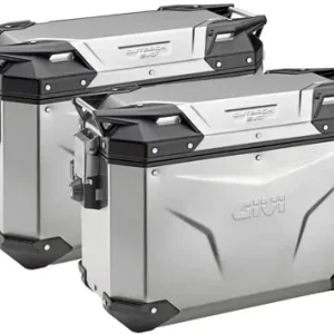 GIVI Coppia Valigie Laterali Trekker Outback 37 Evo Argento Moto OBKE37APACK2 Spedizione Gratuita