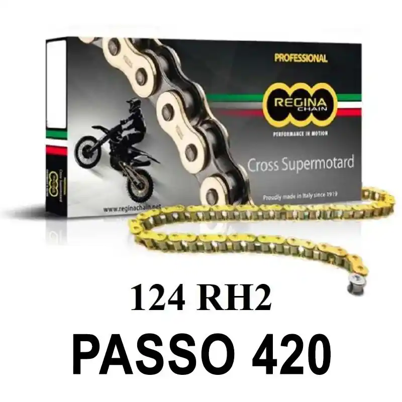 REGINA Catena 124RH2 132 maglie passo 420 - Oro BETA RR 50 ENDURO 2012  -2017 Offerta Speciale