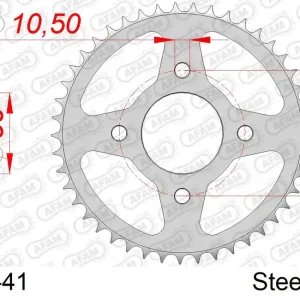 Novità Corona AFAM 10223-41 in acciaio passo 428 HONDA CG 125 BR 1992  -1997