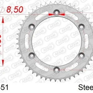 Corona AFAM 10226-51 in acciaio passo 428 HONDA XLR 125 R 1997 -2001 Bestseller