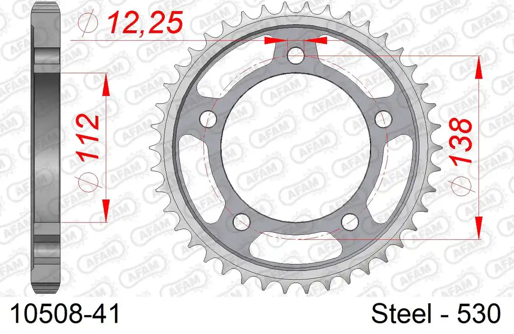 Spedizione Espresso Corona AFAM 10508-41 in acciaio passo 530 HONDA CBF 1000 F 2010 -2015