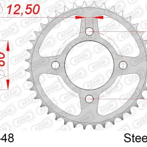 Corona AFAM 10603-48 in acciaio passo 530 HONDA CB 750 F 1976 Nuova Collezione