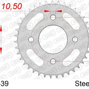 Corona AFAM 12201-39 in acciaio passo 428 YAMAHA RD 125 DX 1978 -1981 Solo Oggi