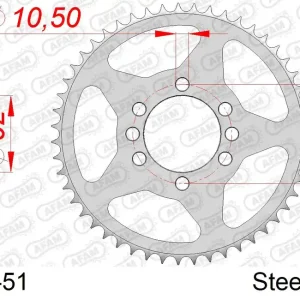 Nuova Collezione Corona AFAM 12204-51 in acciaio passo 428 YAMAHA DT 80 LC-2 1985  -1992