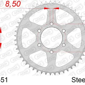 Corona AFAM 12208-51 in acciaio passo 428 YAMAHA TW 125 2002 -2006 Affare