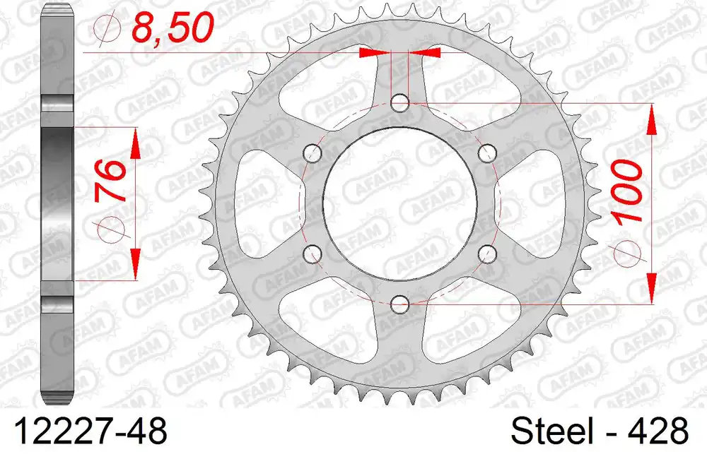 Occasione Imperdibile Corona AFAM 12227-48 in acciaio passo 428 YAMAHA MT 125 2015 -2019