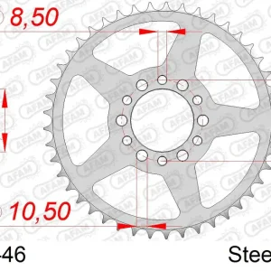 Corona AFAM 12300-46 in acciaio passo 520 YAMAHA SR 250 1991 -1995 Promo Stagionale