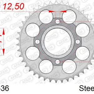 Corona AFAM 12401-36 in acciaio passo 530 YAMAHA XS 400 SE 1980 -1981 Professionale