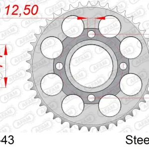 Corona AFAM 12401-43 in acciaio passo 530 YAMAHA XS 500 1978  -1979 Sconto